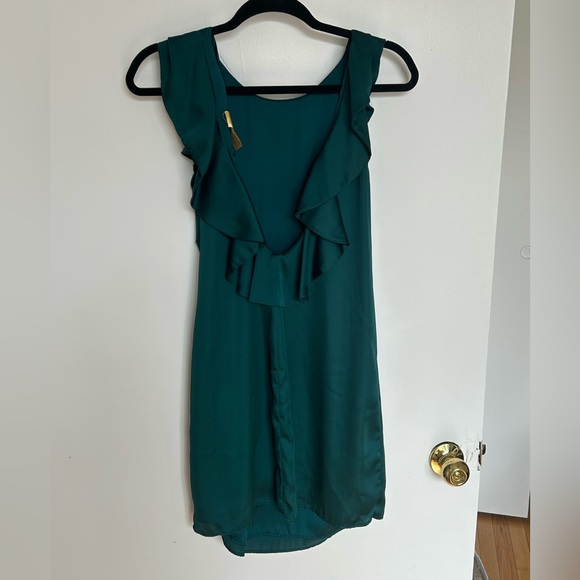 Silk forest green dress - Picture 2 of 3